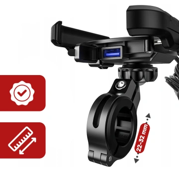 Držiak telefónu na motorku Kewig KWG-M8 s QC 3.0 nabíjačkou