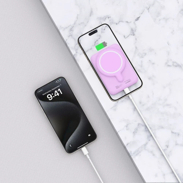 Магнітний павербанк PB10 Lifemag Magsafe Power Bank 5000mah Lilac