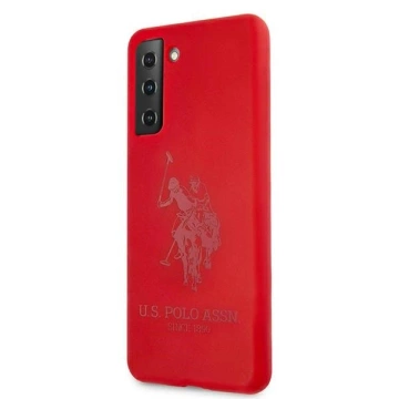 US Polo Silicone On Tone Phone Case for Samsung Galaxy S21 red/red