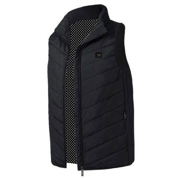 Heated Vest Women Men Sleeveless Jacket USB Quilted Heated Electric Winter Unisex Size XL Black