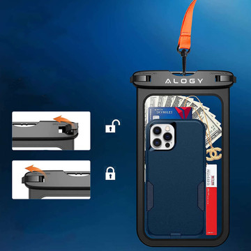 Alogy Waterproof Case univerzální IPX8 voděodolná taška na telefon do 9 palců a příslušenství Černá