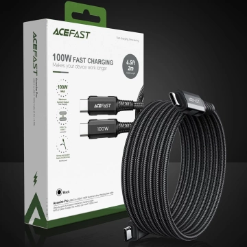Acefast cable USB Type C - USB Type C 2m, 100W (20V/5A) black (C4-03 Black)