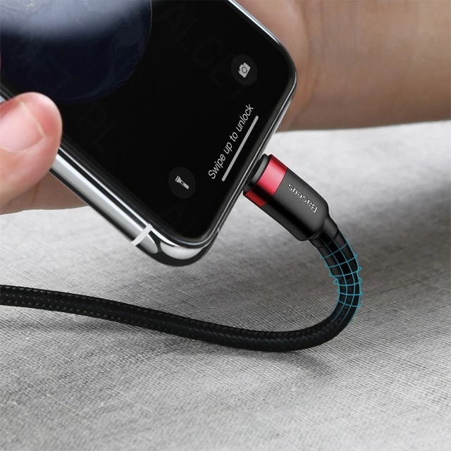 Baseus Cafule USB-C Lightning PD nylon cable 1m Black/red