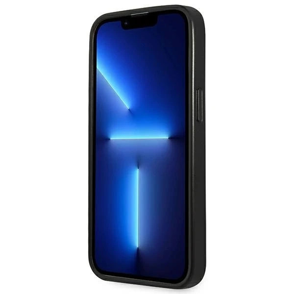 Etui Guess GUHCP14XPSATLG do Apple iPhone 14 Pro Max 6,7" srebrný/strieborný pevný obal SaffianoTriangle Logo