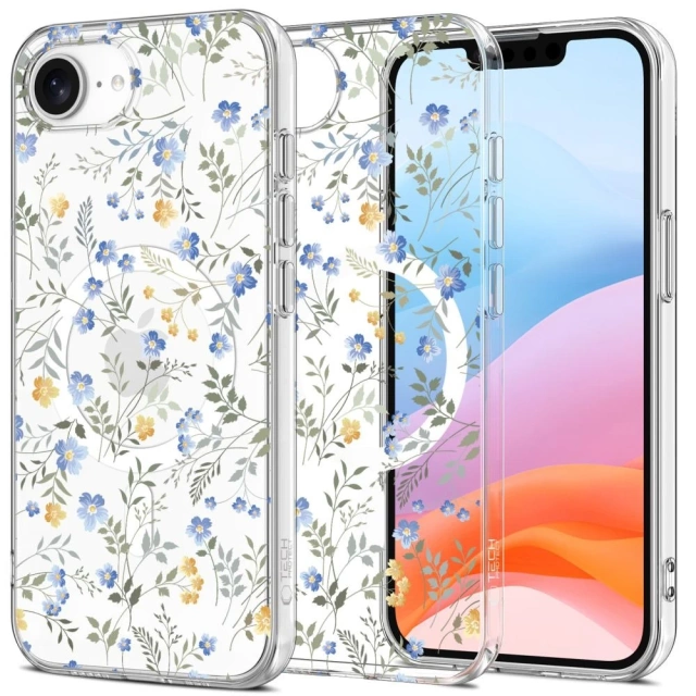 Pouzdro na iPhone 16e Tech-Protect FlexAir MagSafe Spring Flowers