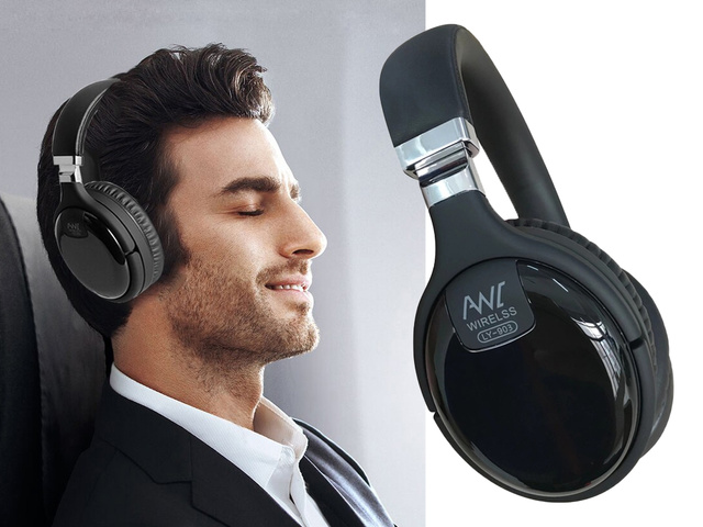 Alogy On-Ear Wireless Headphones with ANC Bluetooth 5.0 Mic Black