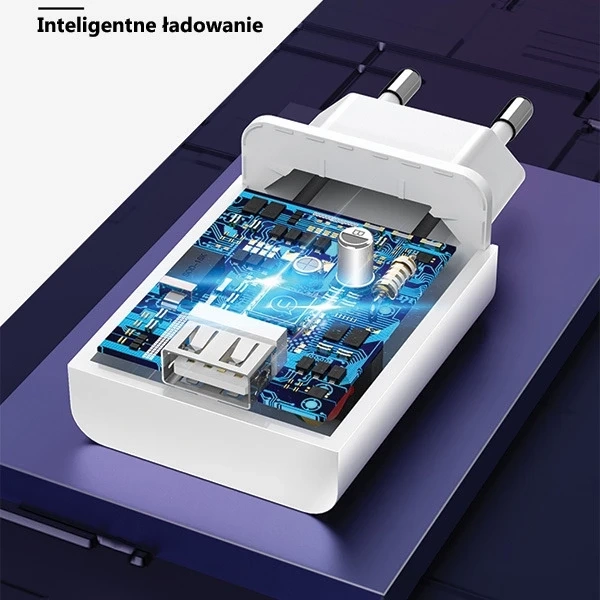 USAMS Wall charger 1xUSB T22 18W 3A QC3.0 (only head) Fast Charging white/white CC83TC01 (US-CC083)