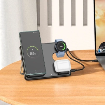 Hoco 3in1 15W Qi Inductive Charger - Phone, Galaxy Watch