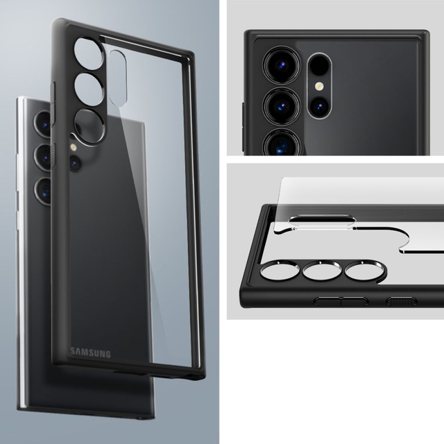 Чохол для Samsung Galaxy S24 Ultra Spigen Ultra Hybrid Case, задня кришка, скло Matte Black
