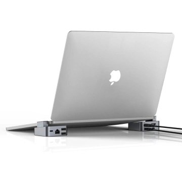 Joyroom підставка багатофункціональний HUB USB Type C - USB 3.0 / RJ45 / HDMI / USB Type C / Thunderbolt для MacBook Pro Gray (S-H121 Gray)