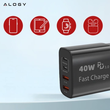 HUB splitter Alogy Adaptér pro počítačový notebook s USB-C na 3x USB-A 2.0 1x USB-A 3.0 šedý