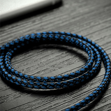 Audio cable 2x Mini Jack - Jack 3.5mm long AUX cable Strong braid 1.5m Blue