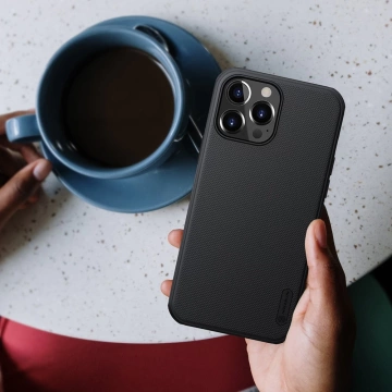 Stojan na pevný kryt Nillkin Super Frosted Shield pre iPhone 13 Pro Max čierny
