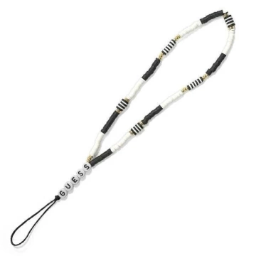 Guess Anhänger GUSTBCKH Phone Strap Heishi Beads schwarz-weiß / schwarz-weiß