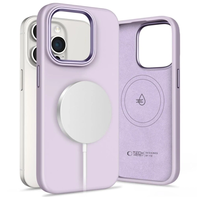 Etui do iPhone 15 Pro Tech-Protect Silicone Pure MagSafe Mauve