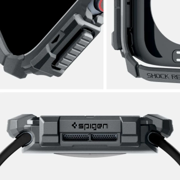 Apple Watch 10 Hülle (46 mm) Dunkelgrau Spigen Rugged Armor