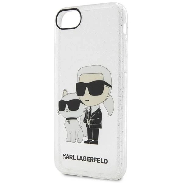 Etui na telefon Karl Lagerfeld для iPhone 7/8/SE 2020/2022 прозорий твердий чохол Gliter Karl