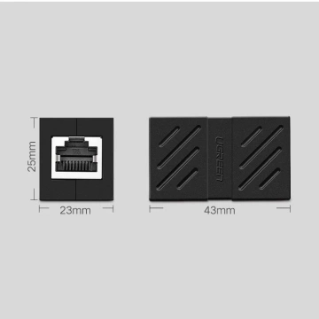 Sieťový konektor UGREEN Ethernet RJ45 10 Gbps konektor sieťového kábla čierny (NW114 20390)