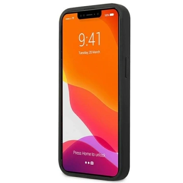 Etui na telefon BMW BMHCP13SRSPPR do Apple iPhone 13 Mini 5,4" černý/červený pevný obal Leather Curve Perforate