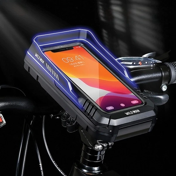 Wildman FK4 Bike Handlebar Bag Waterproof Phone Bag Black