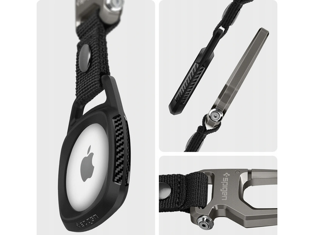 Брелок карабінчик Spigen Rugged Armor для Apple AirTag Matte Black