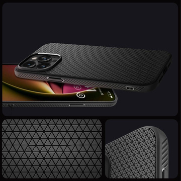 Case for iPhone 15 Pro Spigen Liquid Air Case, housing, protective back, Matte Black Glass