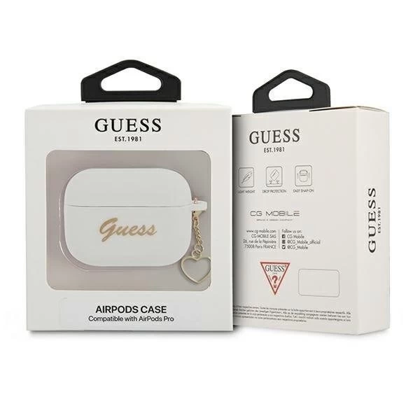 Guess GUAPLSCHSH AirPods Pro cover biały/white Silicone Charm Collection