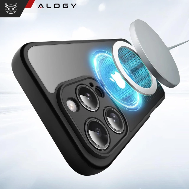Kryt pre Apple iPhone 16 Pro Max Alogy MagSafe Hybrid Matte Case Matný kryt s ochranou šošovky čierny