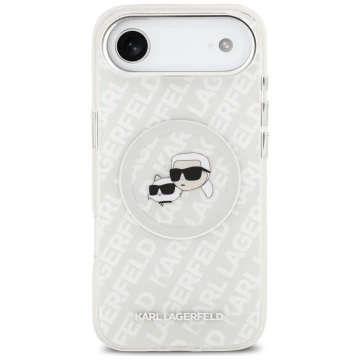 Etui Ochronne do iPhone 17 Air Karl Lagerfeld IML Glitter K&C Heads MagSafe Szary