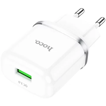 HOCO USB A QC3.0 3A 18W N3 nástenná nabíjačka biela