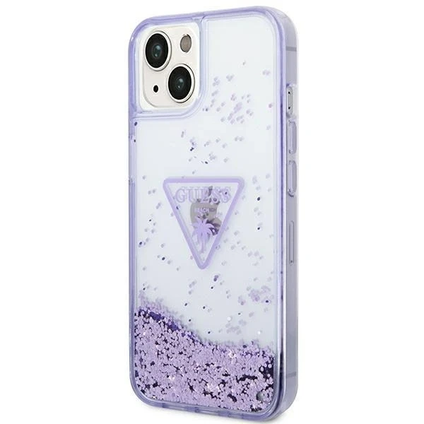 Etui Guess GUHCP14MLFCTPU do Apple iPhone 14 Plus 6,7" fioletowy/purple hardcase Liquid Glitter Palm Collection