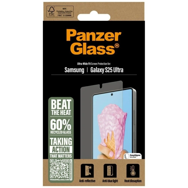 Tvrzené sklo pro Samsung Galaxy S25 Ultra PanzerGlass All-in-One Ultra-Wide Fit