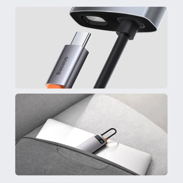 Baseus Metal Gleam Series multifunktionaler USB HUB 5in1 USB Typ C PD 100W HDMI grau (WKWG020013)