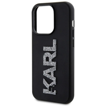 Etui Karl Lagerfeld KLHCP15X3DMBKCK na iPhone 15 Pro Max 6,7" čierne/čierne pevné puzdro 3D gumené trblietavé logo