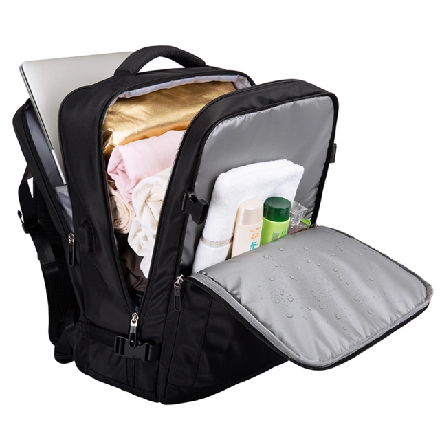 Bange Waterproof Backpack for Laptop 15.6" City Travel 45x30x16 cm for Work Airplane Men's Women's with USB Port Black