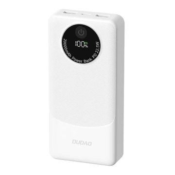 Powerbank Dudao K12Pro 20000mAh 22.5W USB-C USB-A Biały