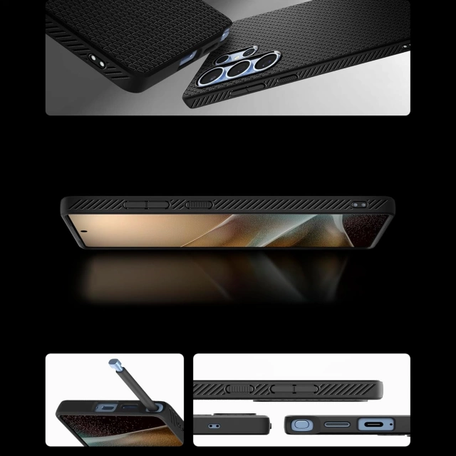 Samsung Galaxy S25 Ultra Hülle Schutzhülle Spigen Liquid Air Matt Schwarz