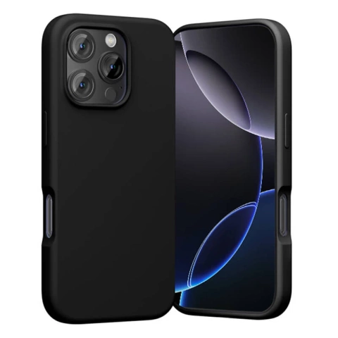 Silikonový ochranný kryt MagSafe pro iPhone 16 Pro, černý