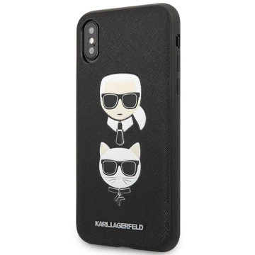 Etui Karl Lagerfeld KLHCI65SAKICKCBK na iPhone XS Max pevný obal Saffiano Karl