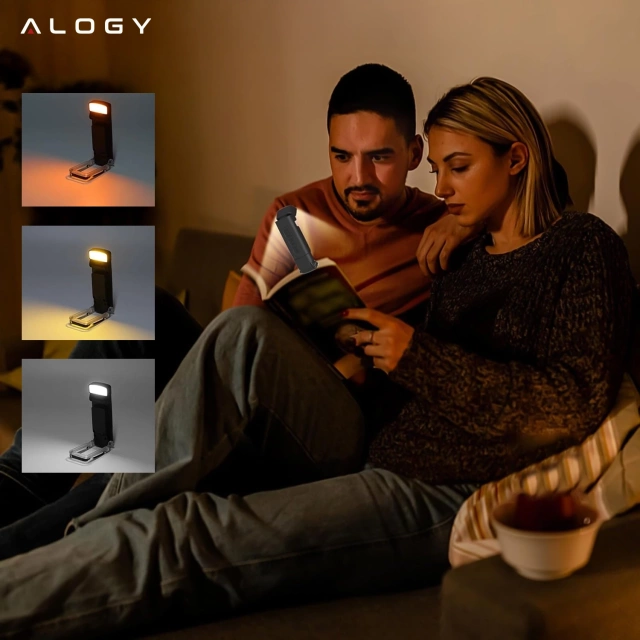 Alogy Clip Lamp LED Reading Lamp Rechargeable Book Clip Lamp Black