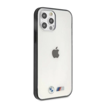 Sada na telefon BMW BMHCP12LMBTOK do Apple iPhone 12 Pro Max 6,7" průhledné pevné pouzdro Sandblast