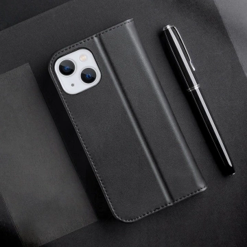 Wallet case with RFID blocking for iPhone 15 Plus Dux Ducis Hivo - brown