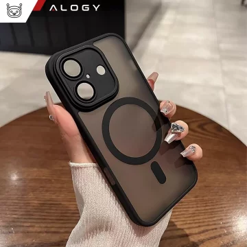 Kryt pre Apple iPhone 16 Alogy MagSafe Hybrid Matte Case Matný kryt s ochranou šošovky čierny