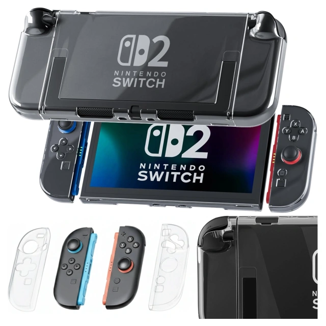 Etui ochronne do Nintendo Switch 2 (2025) – mocna, odporna obudowa z otworem na stopkę, twarda konstrukcja, idealne dopasowanie – Alogy Hard Case™ Przezroczyste