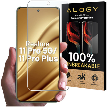 Hybrid Glass for Realme 11 Pro 5G / Pro Plus for Alogy Flexi Glass 9H Case Friendly Flat Screen Protector