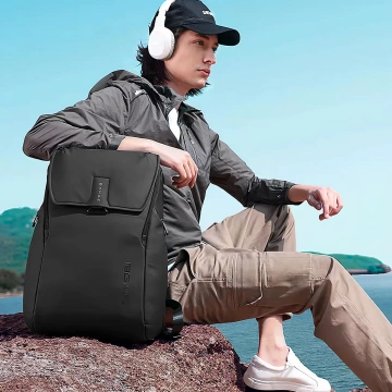 Bange vodeodolný batoh taška na notebook 15,6" mestský cestovateľ 46x30x19 cm do práce školské lietadlo pánske dámske Čierne