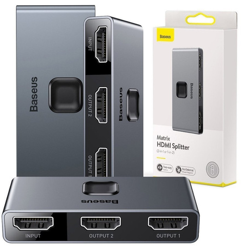 Baseus Switcher Full HDMI 4K 30Hz 2x1 / 1x2 obojsmerný rozbočovač