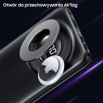 USAMS Powerbank PB62 10000mAh 20W QC3.0 PD Magnetické bezdrátové rychlé nabíjení černé/černé 10KCD17101 (US-CD171)