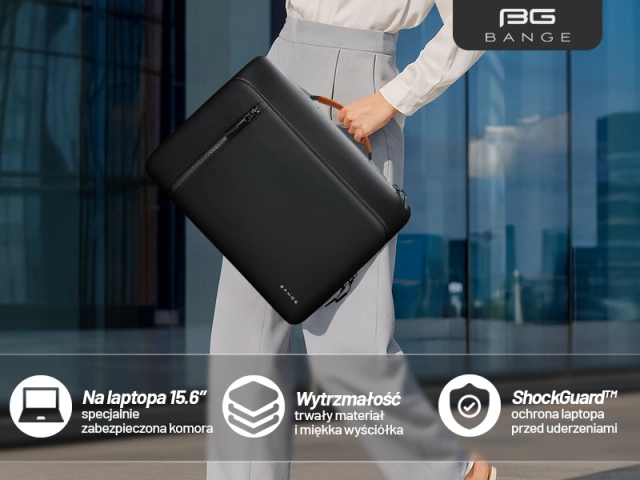 Bange voděodolný batoh na 15,6" notebook, městský cestovatel, 45x30x16 cm, do práce, do letadla, pánské, dámské, s USB portem Černá