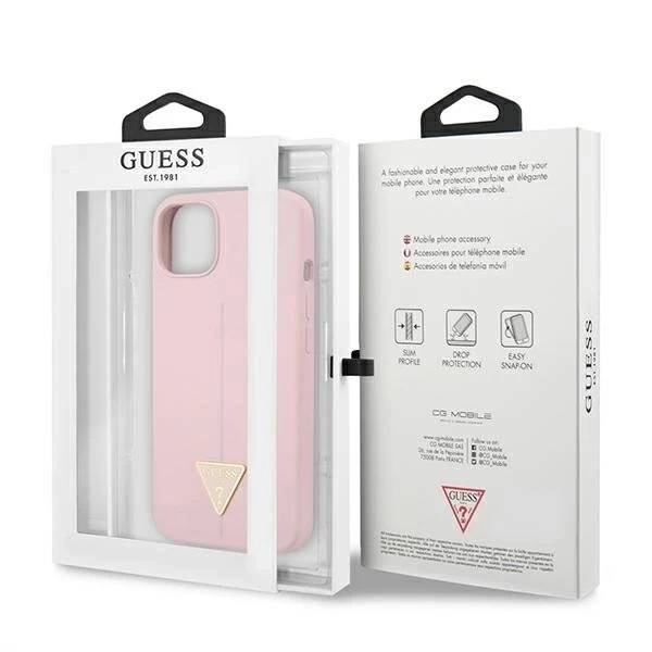 Guess GUHCP13MSLTGU iPhone 13 6,1" fioletowy/fialový pevný obal silikónový trojuholník